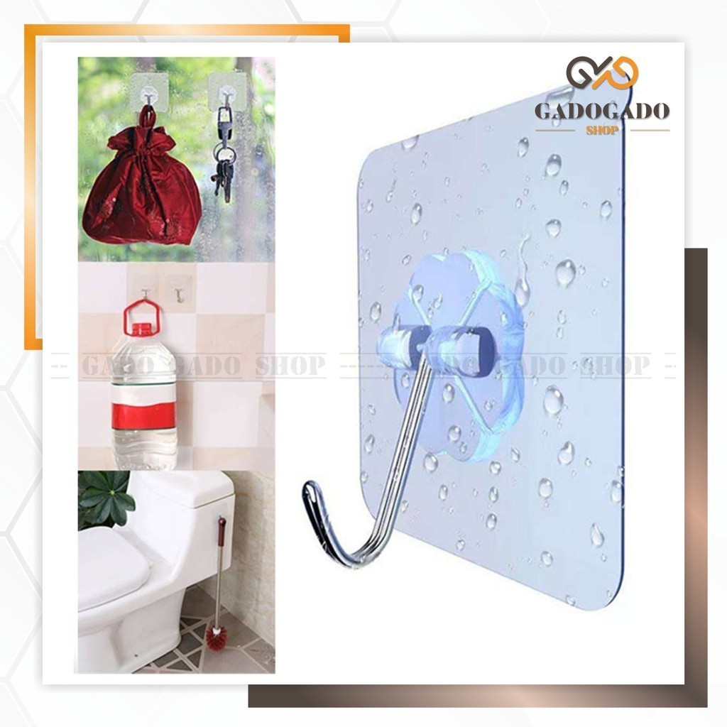 GGS HL0058 Gantungan Hook Tempel Steaker Transparan Magic Cantolan Baju Murah Y4180
