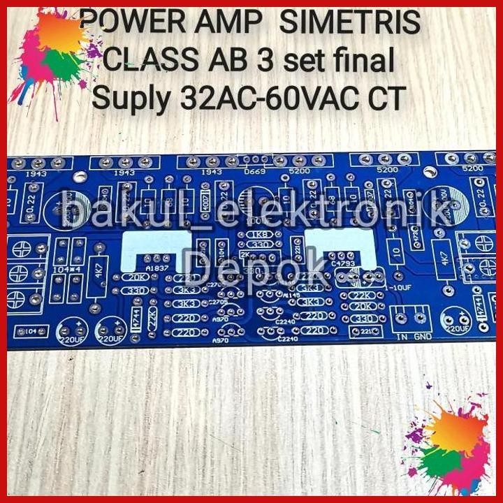 pcb power amplifier simetris class ab 300w (bke)