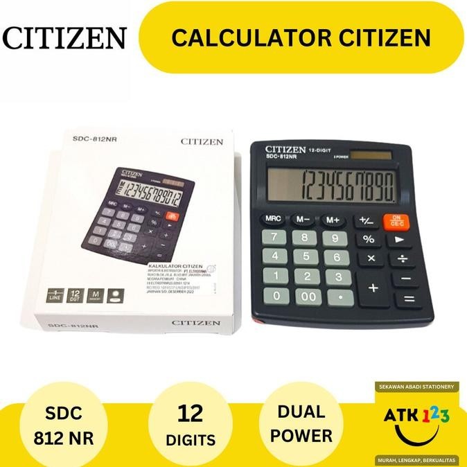 

Terjangkau - Calculator / Kalkulator Merk Citizen SDC-812NR Electronic Calculator ~