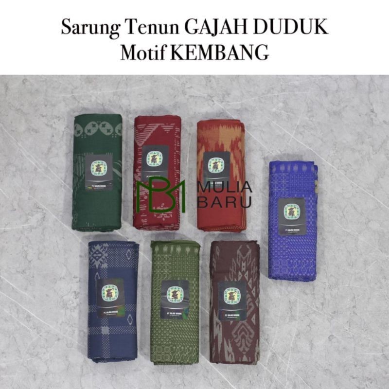 SARUNG TENUN GAJAH DUDUK KEMBANG WARNA DEWASA KWALITAS ORIGINAL. [GROSIR/ECER MURAH]