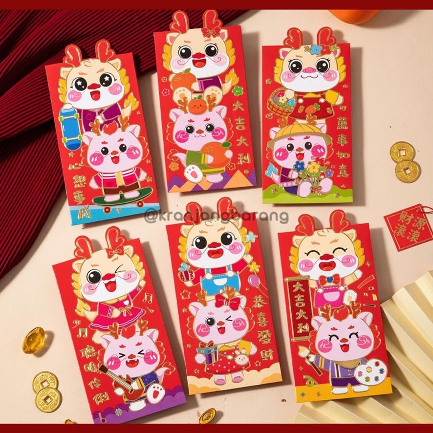 

Bisa Cod Angpao Shio Naga 3D / Angpao Imlek 2024 / Red Pocket 2024 Dragon / Angpao Naga / Angpau Panjang 2024 Sale