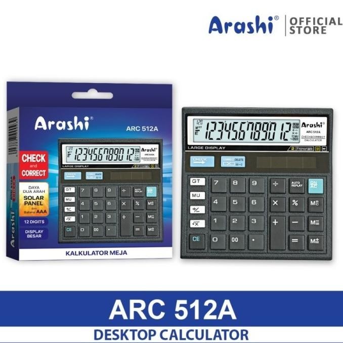 

Special Kalkulator Arashi ARC 512A 12 Digit Check Correct ,.