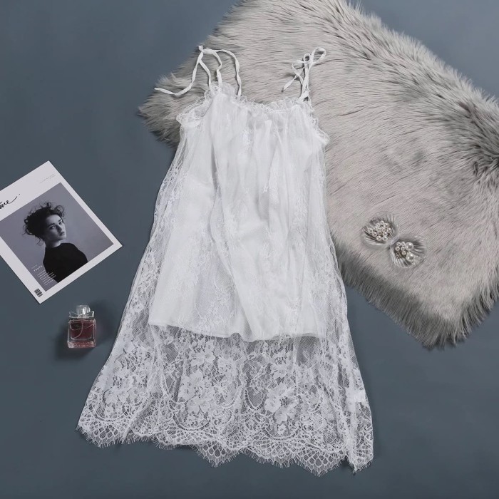 PIYAMA WANITA SET TALI BAJU TIDUR LACE SEXY LINGERIE UKRAN BESAR A380 HIGHT CLASS PRODUK 
