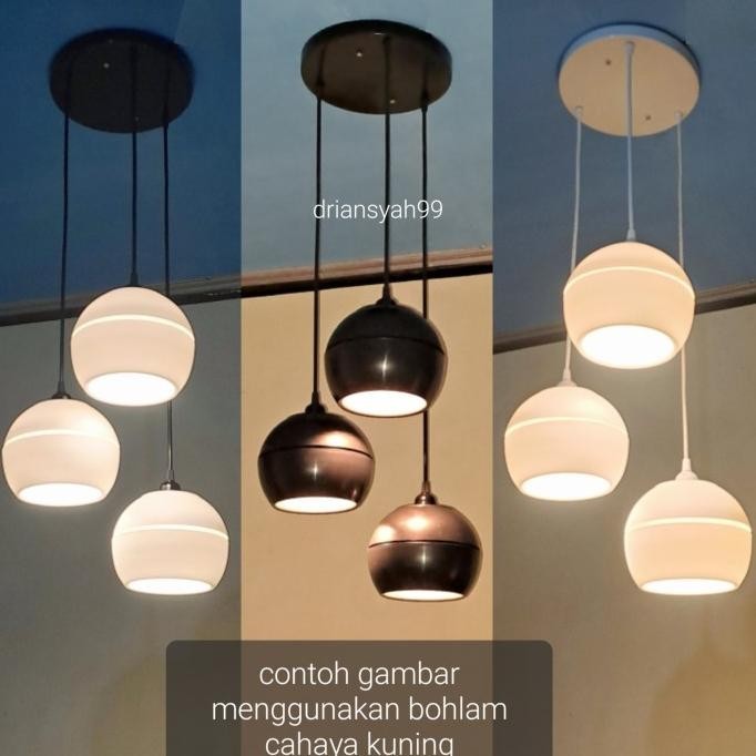 LAMPU GANTUNG BULAT MINIMALIS 3 IN 1 KAP LAMPU HIAS PLAFON