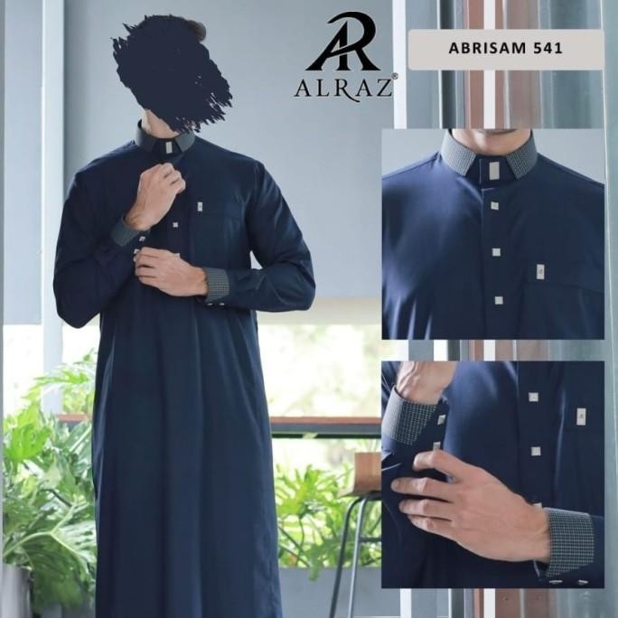 Jubah / Gamis Al Haramain Import Alraz Raz Kombinasi Manset Pria Noor