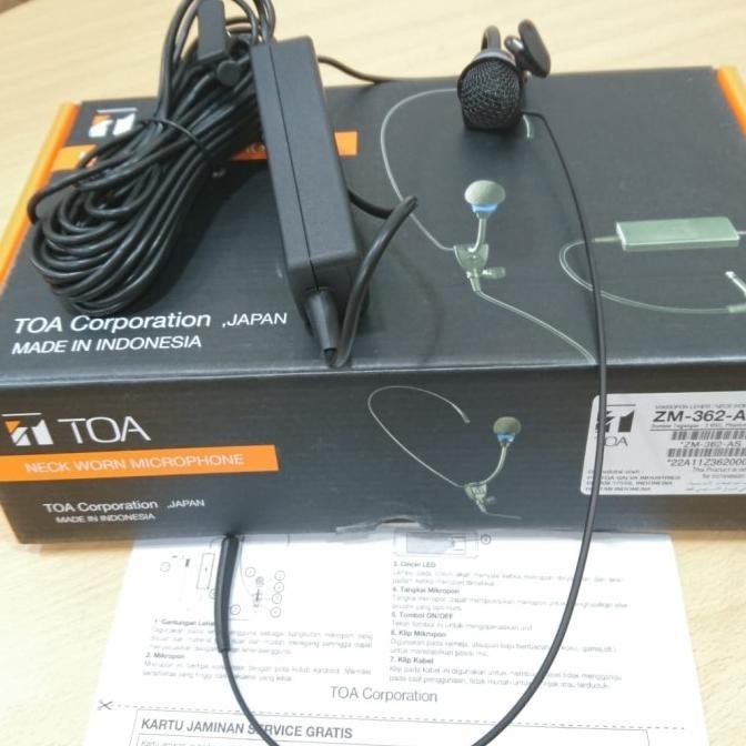mic jepit toa leher bando toa zm 362 as original, mic clip on toa lehe