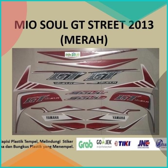 Mio Soul GT 2013 Merah Motor Yamaha Stiker Striping Stripping Sticker