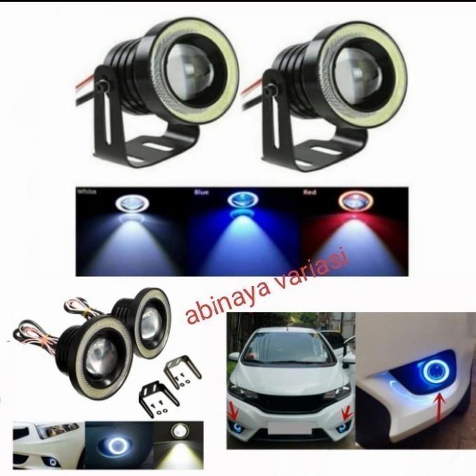 LAMPU LED FOGLAMP MOBIL VIOS GEN 3 ANGEL EYES 89MM