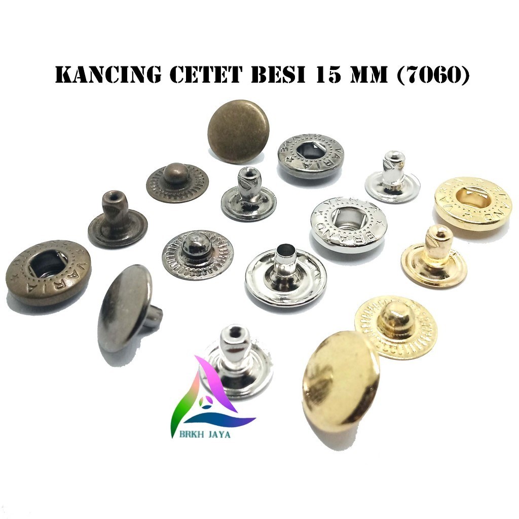 Kancing Cetet Besi 15 Mm / Kancing Jepret / Snap Button (144 Set)