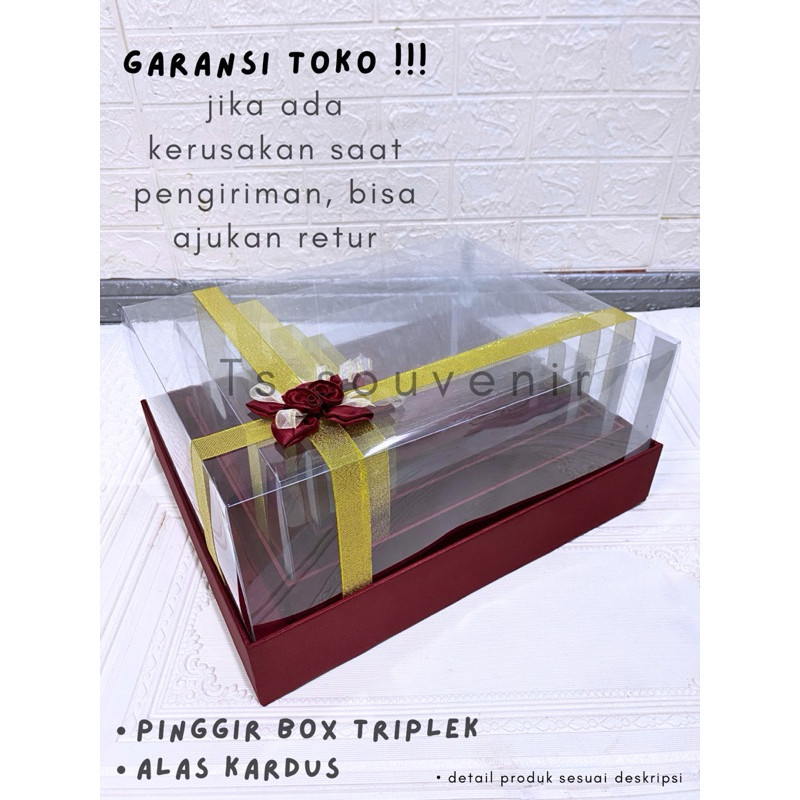 

Box Seserahan / Hantaran / Box Hampers / Kotak Kado Tutup Ka 1 Set Warna Maroon