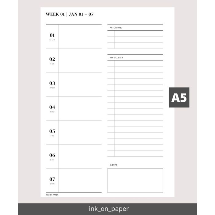 

Jual A5 - Planner 2024 Weekly Planner 2024 DATED 1 Tahun by Diskon -fo2