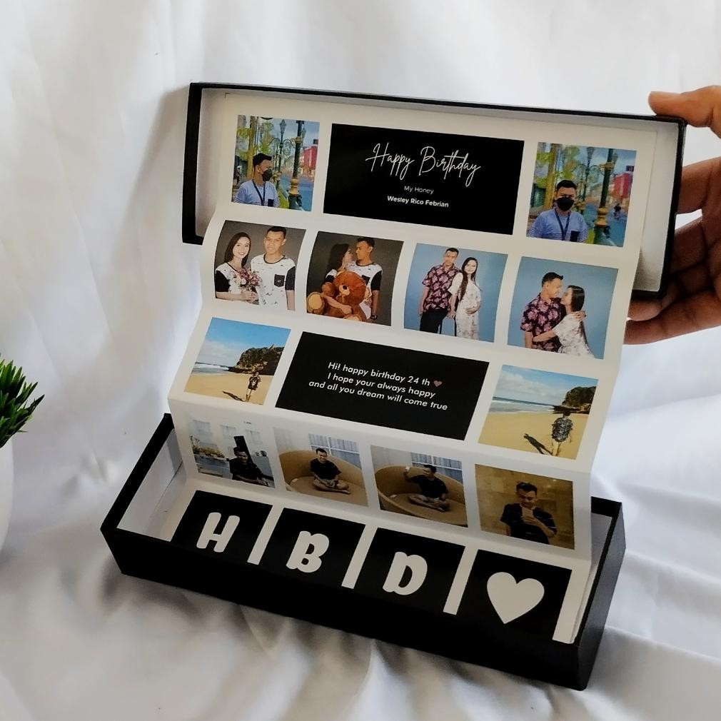 Diskon Besar Photo Box Kekinian / Memory Box / Foto Box / Kado Ulang Tahun Wedding Anniversary / Giftbox Foto Diskom