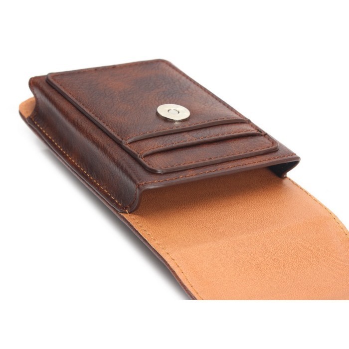 SARUNG DOMPET HP PINGGANG KULIT KLIP ROTARY JEPIT IMPORT - TC079