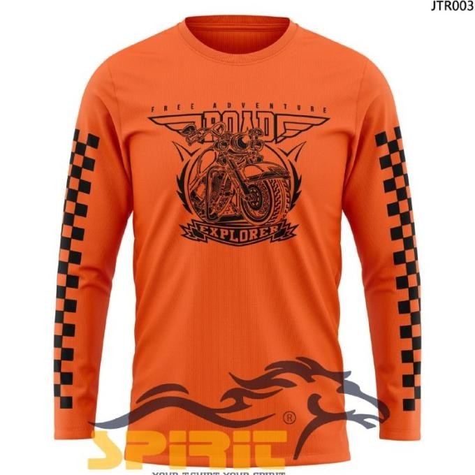Baju Kaos Atasan Pria Motor Touring Free Adventure Lengan Panjang