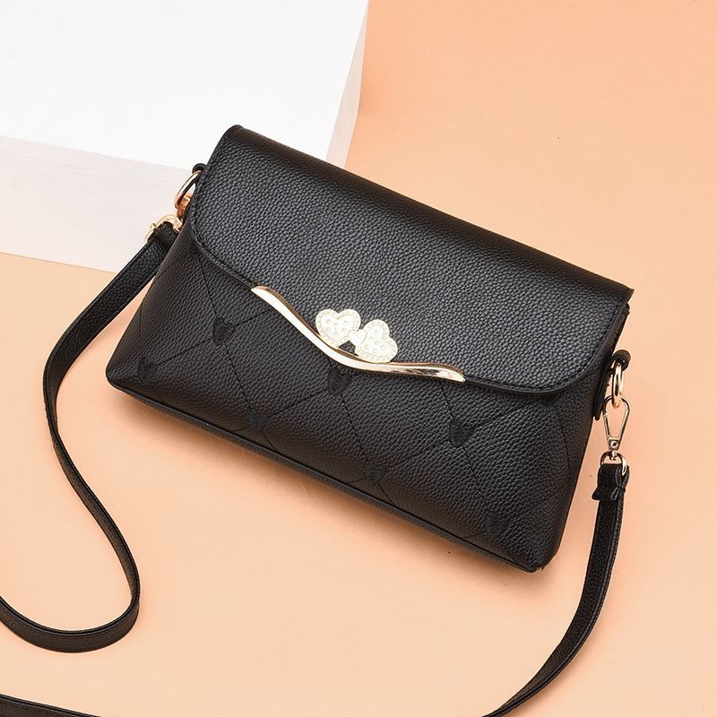 Tass Wanita2024Tas Bahu Tas Ibu Kulit Lembut Semua Cocok, Warna Murni Paruh Baya