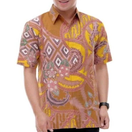 Baju Batik Tulis Asli/Kemeja Batik Tulis Pria Lengan Pendek Motif Terbaru dalam berlapis Puring Isti