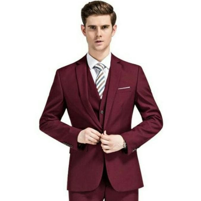 Jas formal kantor merah maroon