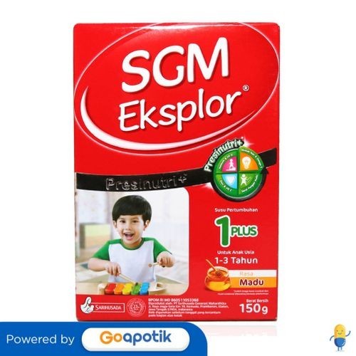 

SGM EKSPLOR 1+ SUSU ANAK USIA 1-3 TAHUN RASA MADU 150 GRAM BOX