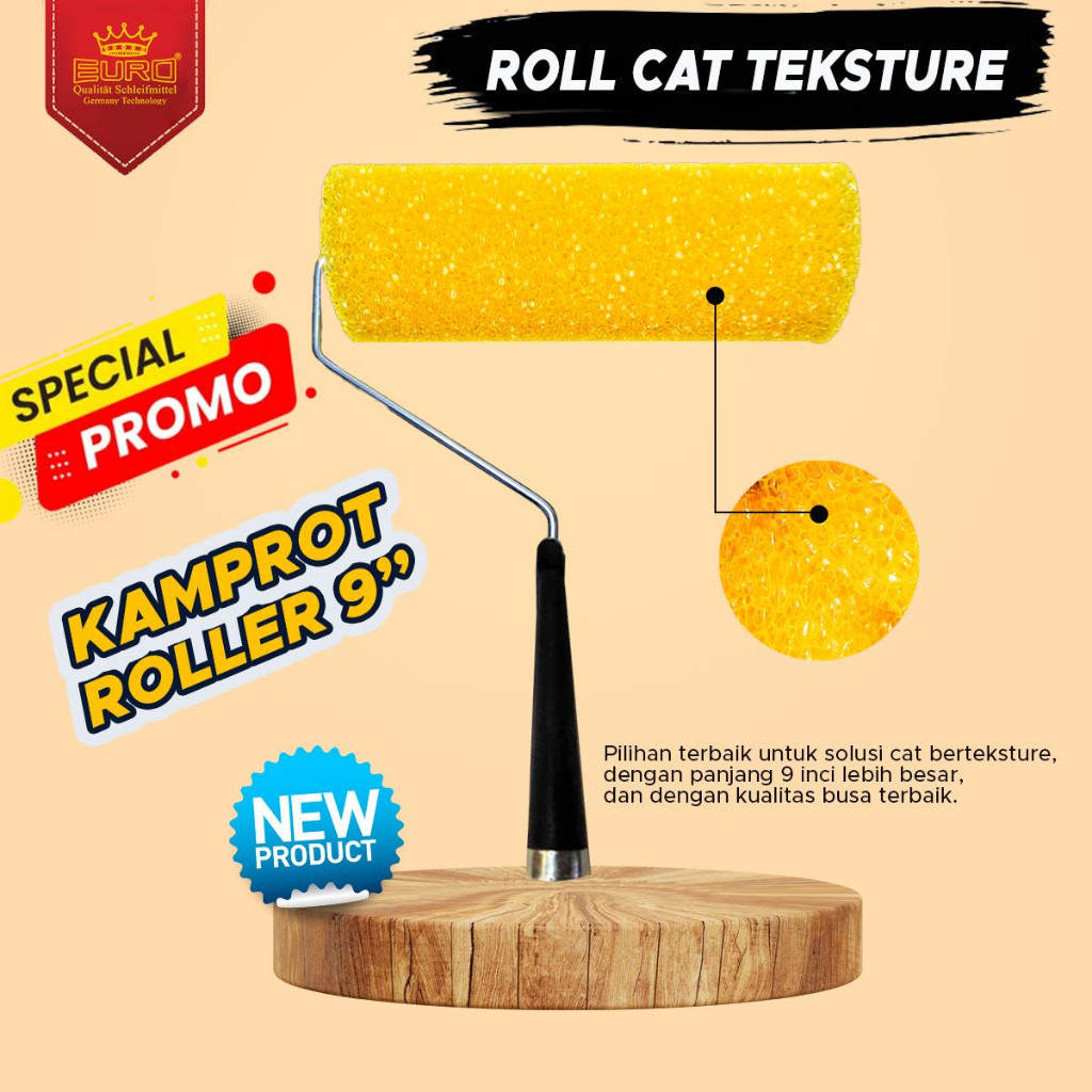 Kuas Roll Cat Tekstur Kamprot 9 Inch Roll Tekstur Texture Motif Paint