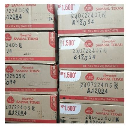 

Sambel Sambal Terasi ABC sachet 1 dus 10 renceng