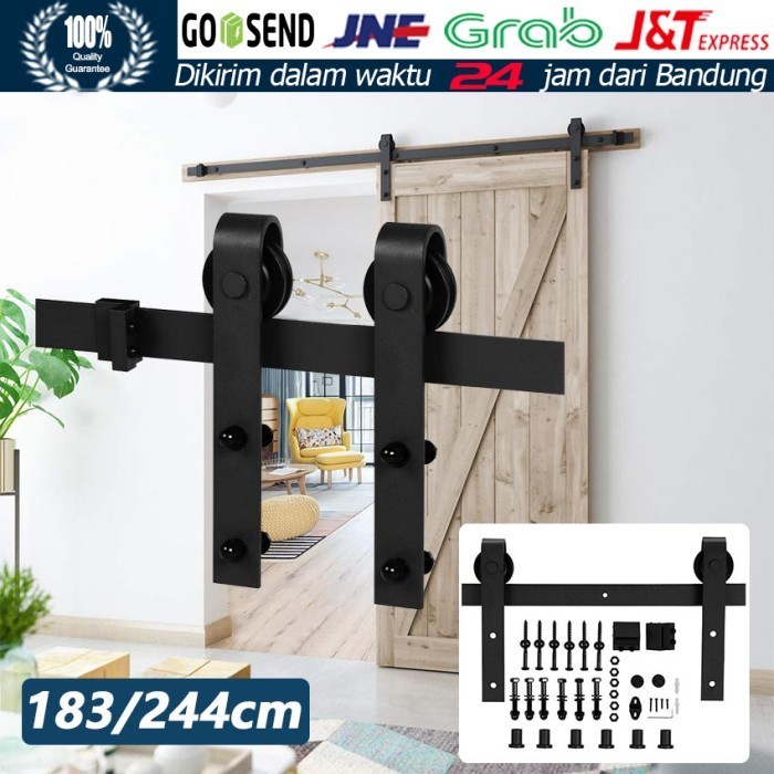Terbaru Custom Rel Pintu Sleding/Barn Door/Sliding/Geser Industrial Promo Terlaris