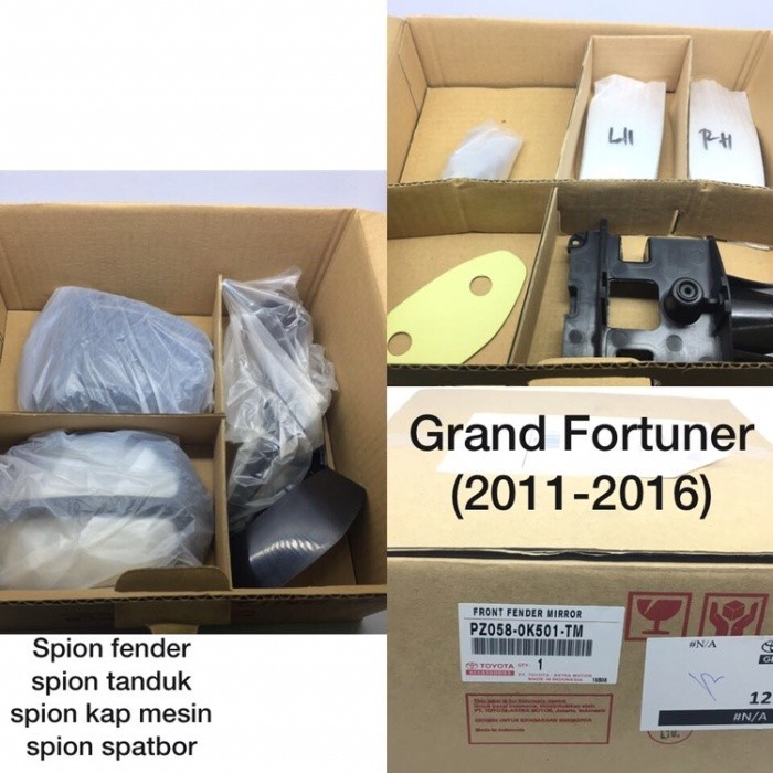 Terlaris Tanduk Kap Mesin Spatbor (Spion Fender) Fortuner Pz058-0K501-Tm Promo Terbaru