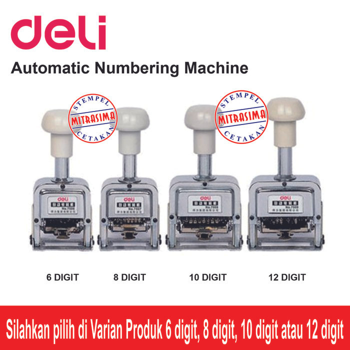 

Nomorator Otomatis 6 Digit, 8 Digit, 10 Digit, 12 Digit Merk Deli
