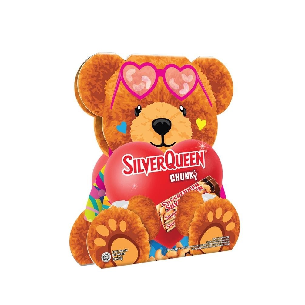 

{VALENTINE} Silver queen chunkybar valentine BEAR isi Mede 3 pcs 30gr TERLARIS