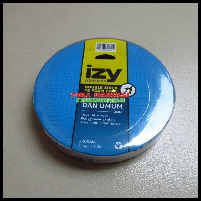 

TERMURAH DOUBLE TAPE PE FOAM IZY 20MM X 3,6M !!!