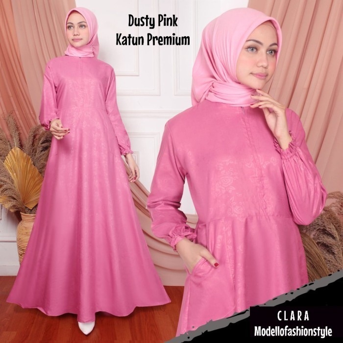 DISKON Gamis Syari Nadia Katun Embos Oversize Jumbo Fit Xl - NNC