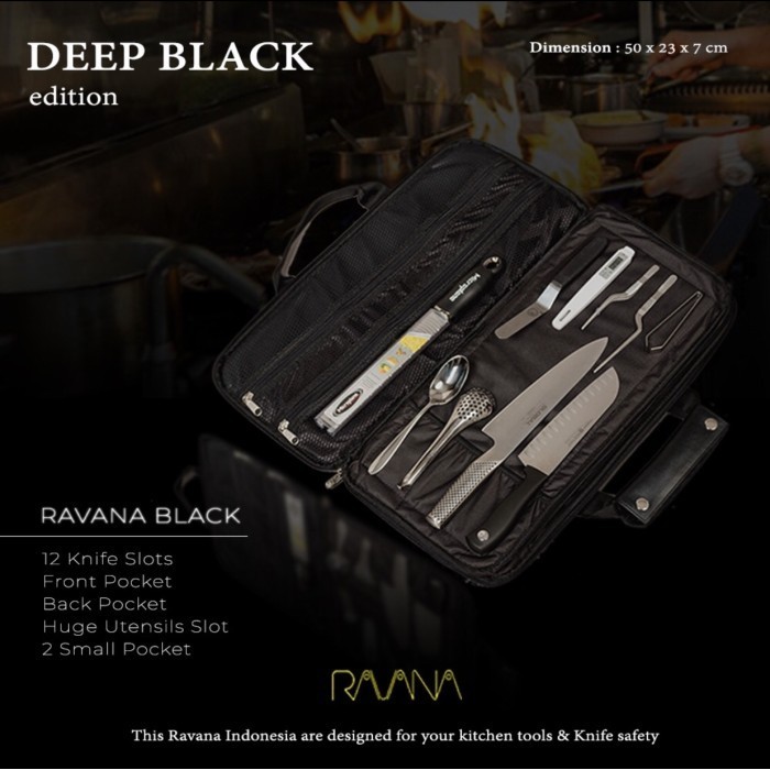 Risti Ravana Knife Bag Tas Pisau Kulit Dan Denim 12 Slot Knife Bag