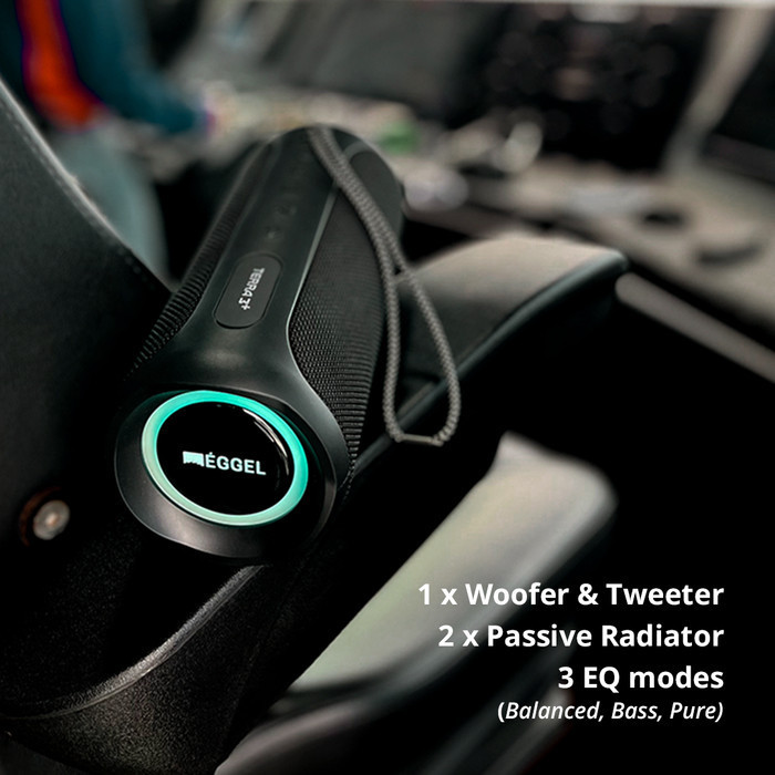 Eggel Terra 3 Plus + Waterproof Bluetooth Speaker With Rgb Lights