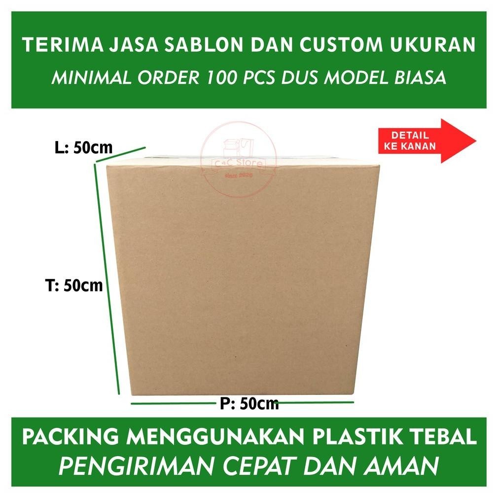 

Paket Instan Kardus Karton Box Polos Corrugated 50x50x50