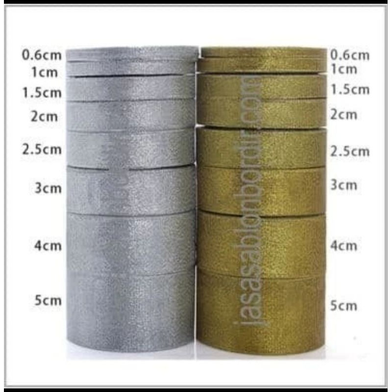

pita emas perak Glitter 1/4" atau 0.6cn