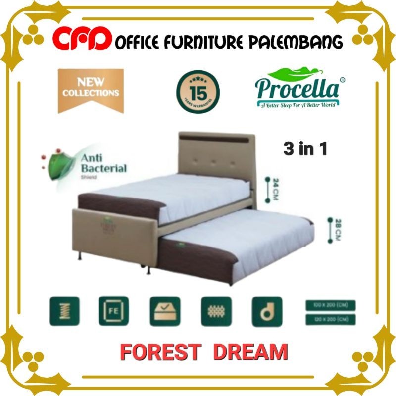 springbed sorong 3in1 procella FOREST DREAM matras kasur bed dorong bed sorong 3in1 original