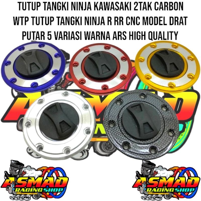 Tutup Tangki Ninja Kawasaki 2Tak Carbon WTP Tutup Tangki Ninja R RR Cnc Model Drat Putar 5 Variasi W