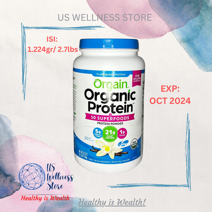 ORGAIN Organic Plant Based Protein Vanilla 1.2kg - suplement gym