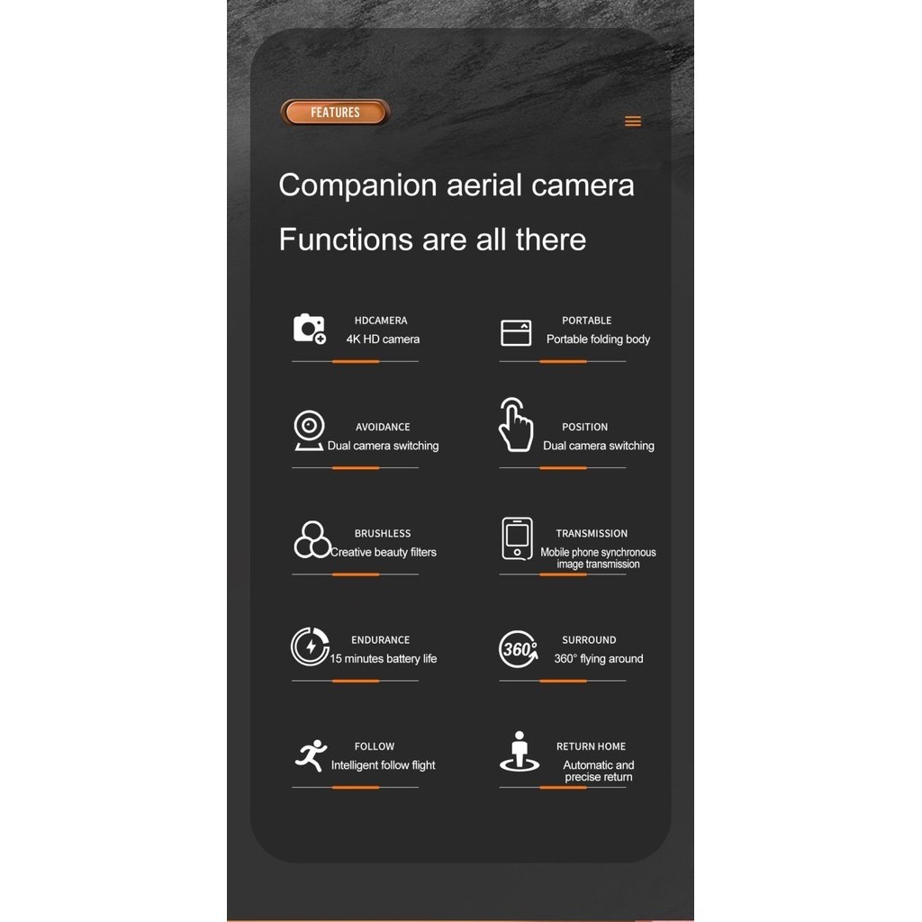 Drone Lipat Camera 4K Hd Xt9 Double Camera Free Bag Follow Flight