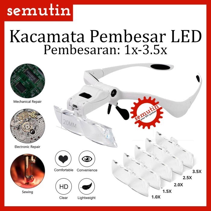 

Terlaris Kacamata Pembesar Led 1X-3.5X Ag36 / Lampu Reparasi Servis Service Promo Terbaru