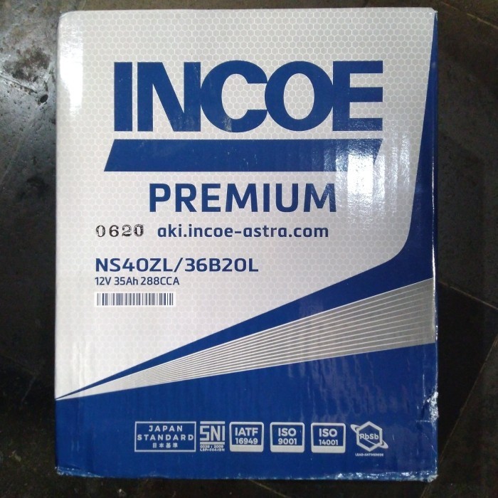aki mobil Agya jazz Ertiga merk incoe type premium NS40ZL 12v 35 ah