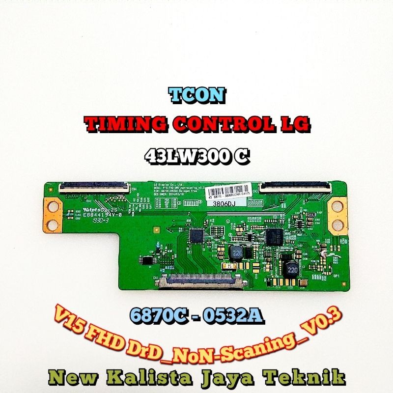 TCON TV 43LW300C ORIGINAL V15 FHD VER 0.3 TCON LG 43LW300 TIKON 43LW300C TCON 43LW300 LOGIC TV 43LW3