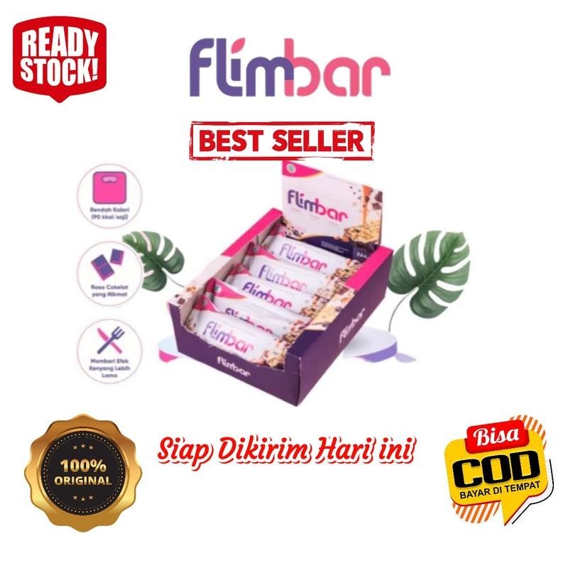 

Flimbar by Flimty 1 Box isi 12 Bar High Fiber & High Protein Sereal Bar Rasa Coklat | Fitbar | Soyjoy BPOM & HALAL