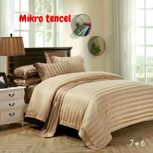 Sprei Set Mikro Tensel Garis Warna Microtencel Ada Semua Ukuran Ready