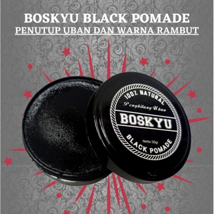 New Boskyu Black Pomade Penghilang Uban Penyamar Rambut Putih Pomade -fo2