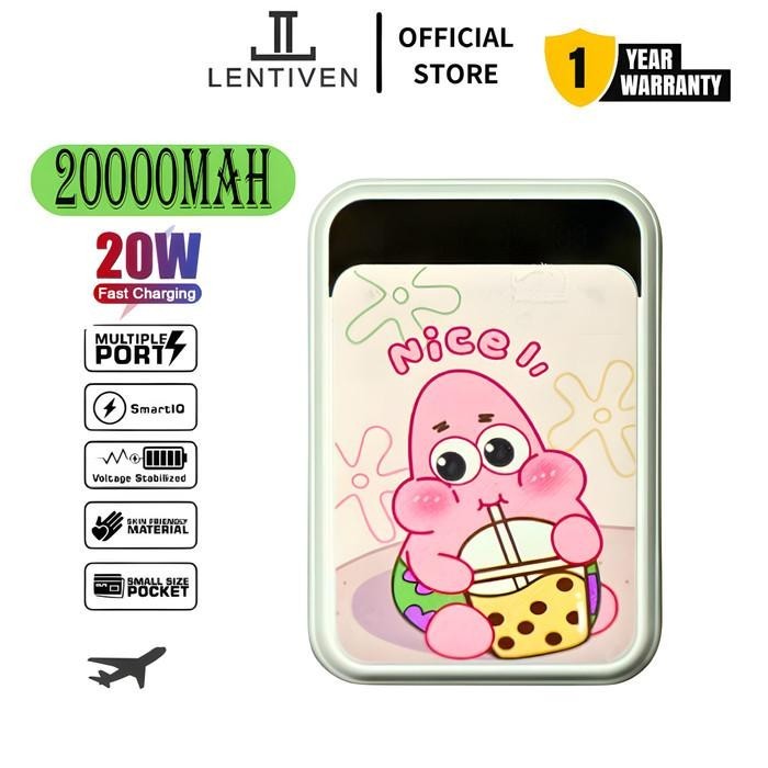 20000Mah Cute Mini Powerbank Kartun Mirror Screen Digital Display