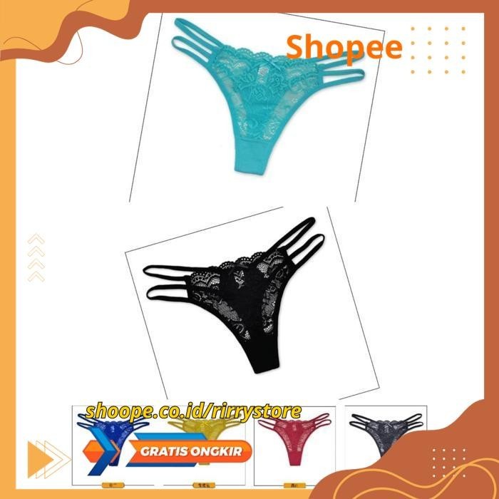 CELANA G STRING THONG LACE TRANSPARANT  GS 87467 IS2 - CELANA G STRING THONG LACE TRANSPARANT PODUK 