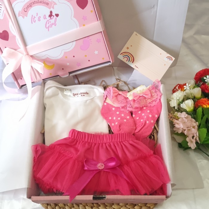 

Ready Hampers bayi perempuan jumper rok tutu baby newborn gift set hemat