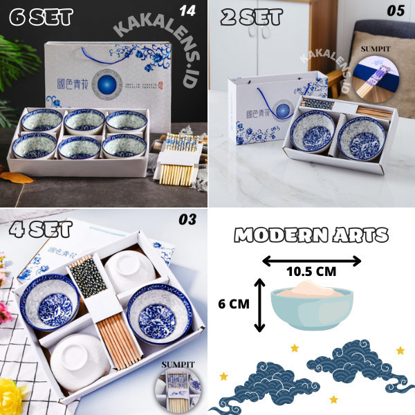 

Ready Hampers Japanese Bowl Set Sumpit Mangkuk Keramik gift kado natal imlek