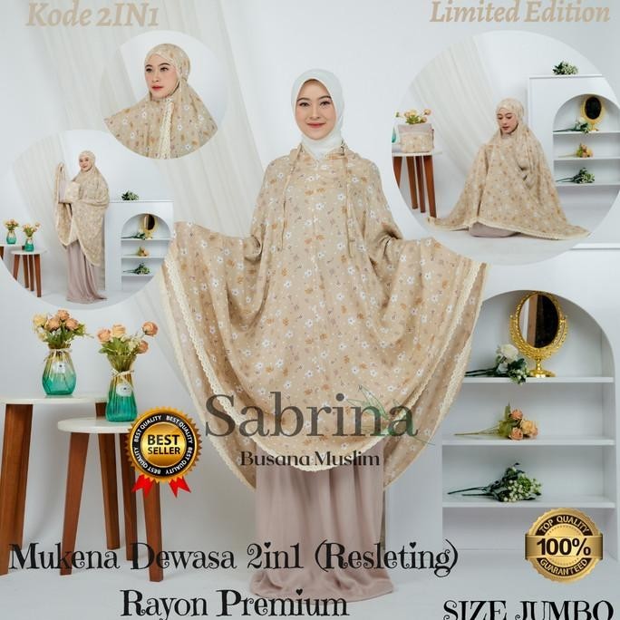 {POY} Mukena 2in1 JUMBO Al-Kahf /Mukena traveling 2in1 JUMBO /Mukena dewasa