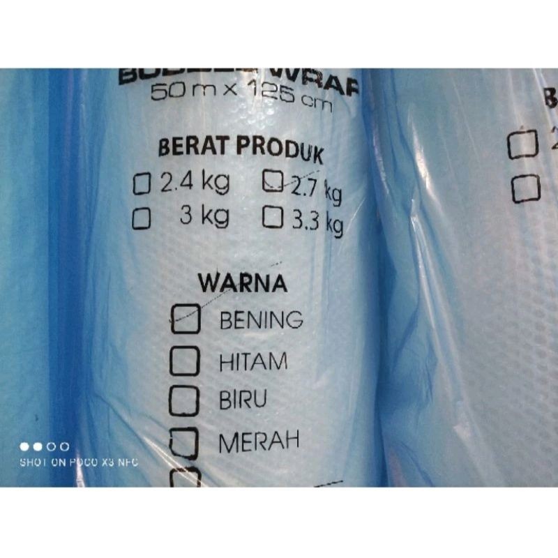 

Buble wrap GMP 2.6 kg ( Persis 3 kg ) ukuran 50M x 125CM (cargo only ninja express)